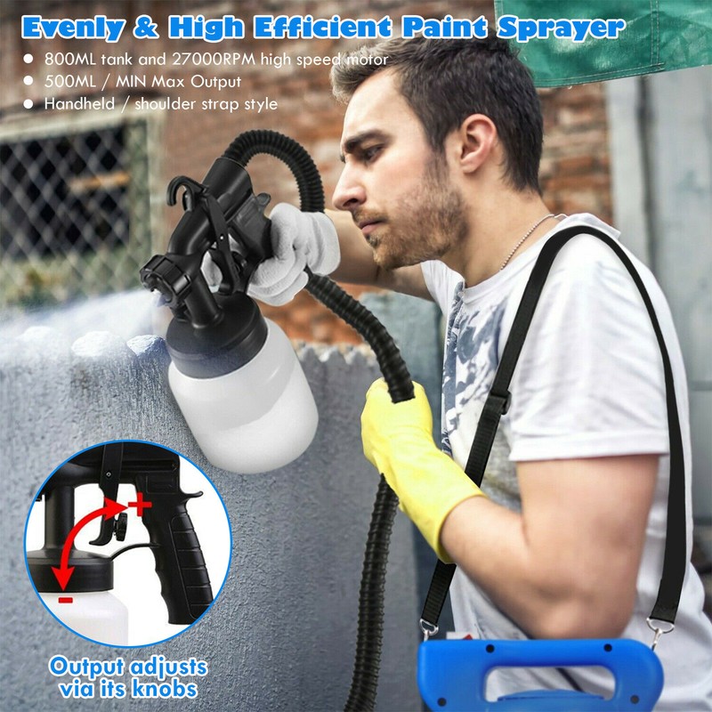blue electric hvlp paint sprayer gu-n spray pattern 800ml