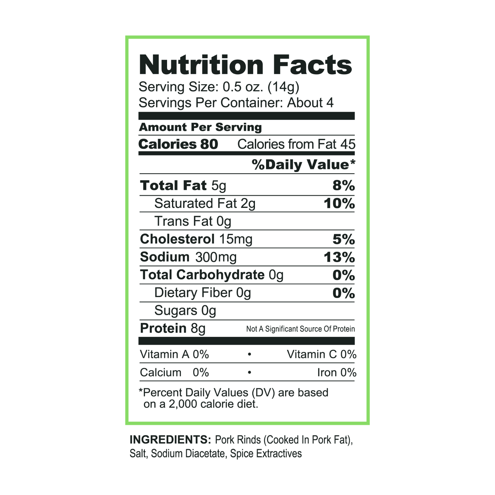 Pork King Good Dill Pickle Flavored Pork Rinds Chicharrones 4 Pack Keto