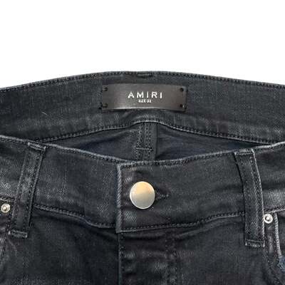 Pre-owned Amiri Mx1 Brown Plaid Patch Jeans Aged Black