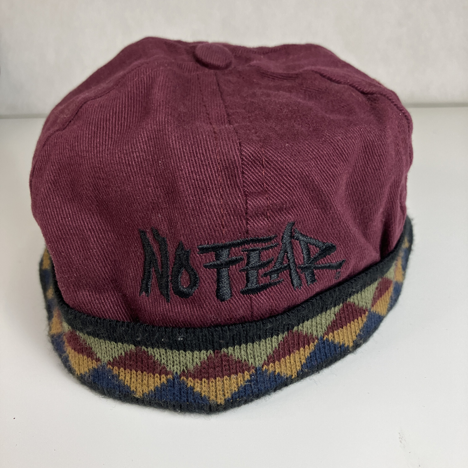 Vintage No Fear Hat Cap Brimless No Brim Adjustable 90s Made