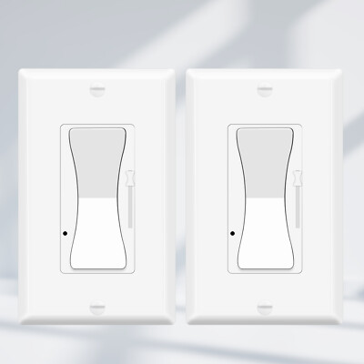 2Packs Dimmer Light Switch- Single Pole or 3-Way for LED /Incand/CFL ETL Listed