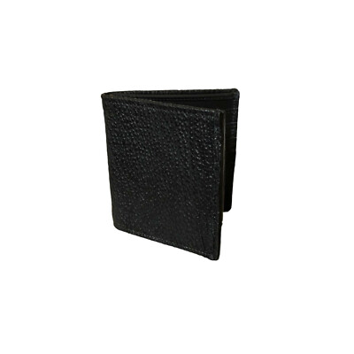 WILLOW BROOK MEN'S GENUINE SHARK BLACK BIFOLD WALLET