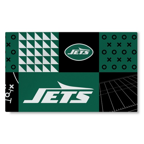 Моющийся коврик для гостиной Northwest NFL New York Jets с цветными блоками, 36 x 60