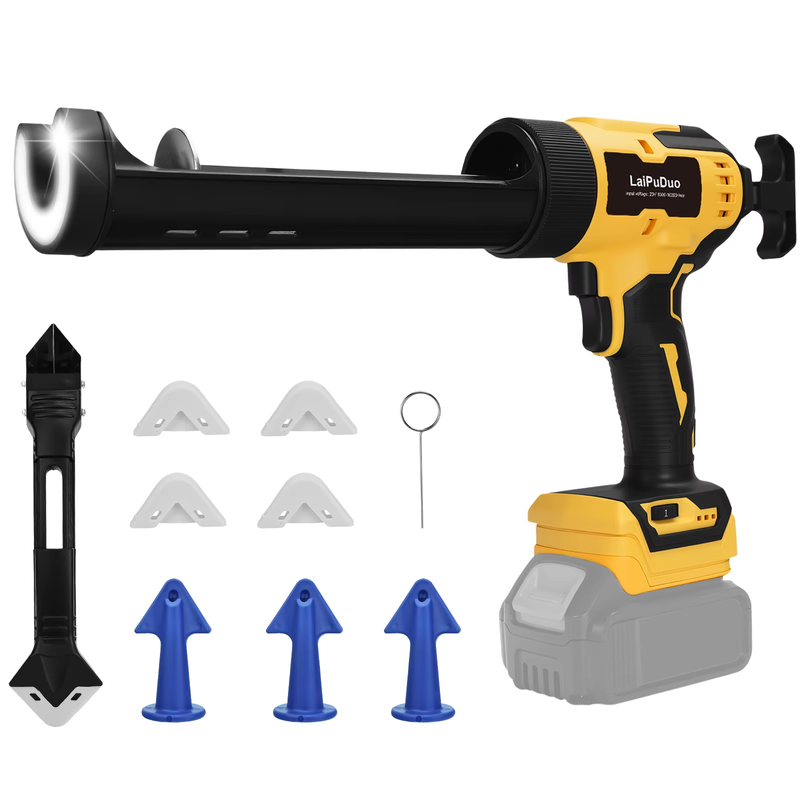 Electric Caulking Gun Glass Glue Gun 6 Speeds 10oz Cordless Silicone Gun Filling