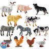 smilixin 12 PCS Animals Figures,Mini Farm Animal Figurines,Plastic Farm Animal Figures Set,Animals Learning Educational Toys Cake Toppers Birthday Gift for Kids