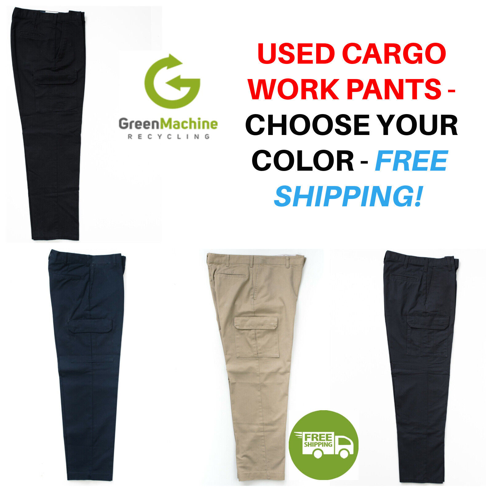 Used Uniform Work Pants Cargo Cintas Redkap Unifirst G&K Dic