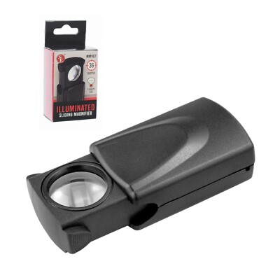 10x ILLUMINATED Slide Magnifier | Compact LED Magnifying Glass | Extends to 3''