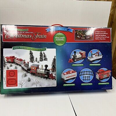 Christmas Train Set North Pole Junction 34 Piece 20 Feet of Track Great Sounds