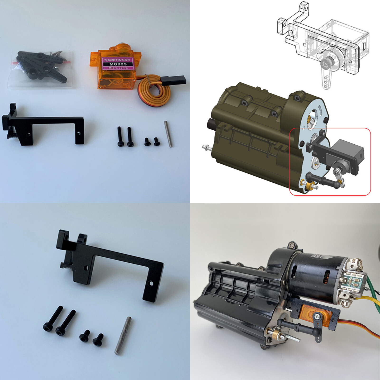For TAMIYA Scania R620 1/14 RC Truck Car Metal Gearbox Servo