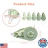 Temiary 5Pcs White Out Correction Tapes, Easy to Use Applicator for Instant Corrections, Whiteout Tape for Writing and Correction Supplies for Students, Teachers, Office Workers. (Green)