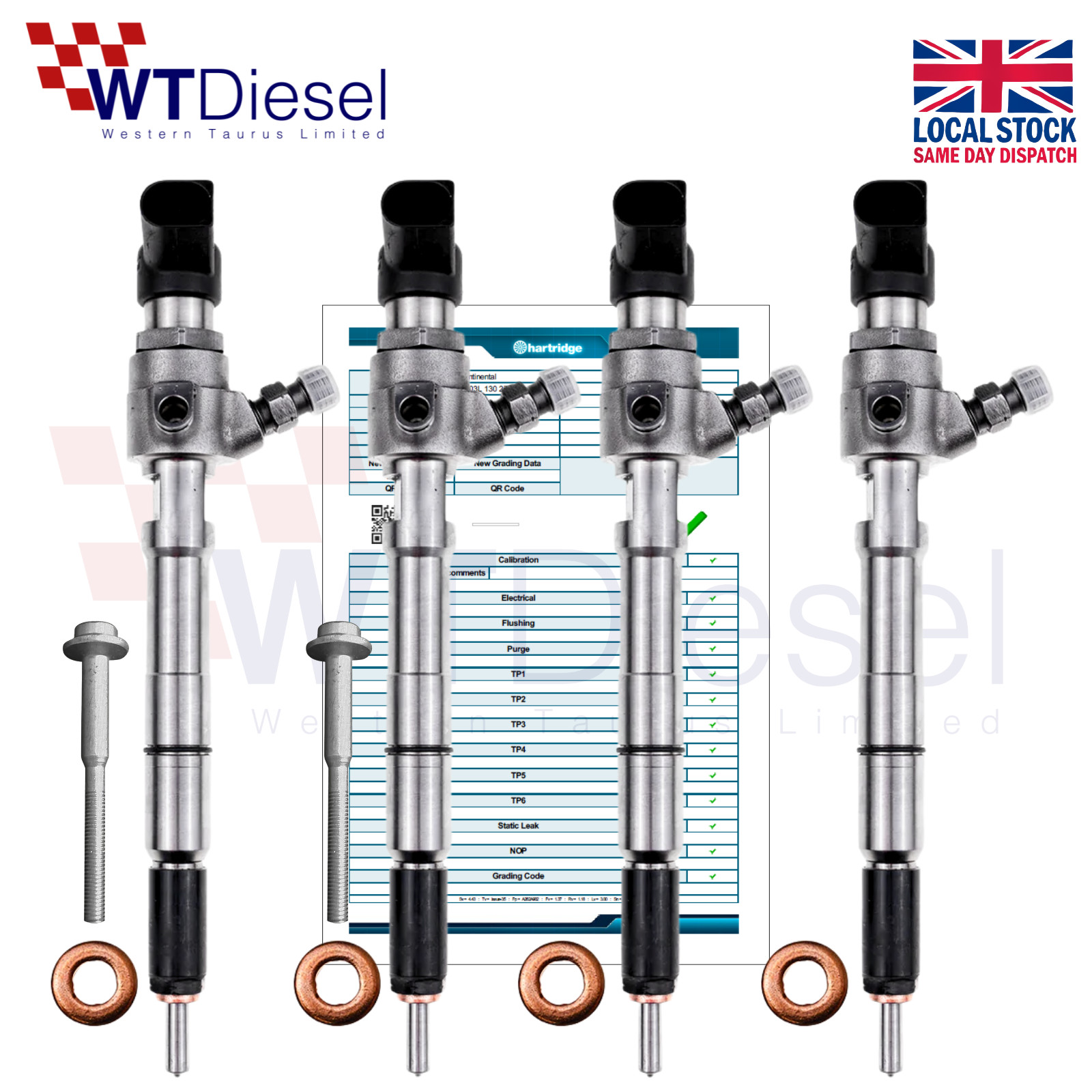 X4 VW Seat Skoda Audi Diesel Injector | 1.6 TDI | 03L130277B/S A2C9626040080