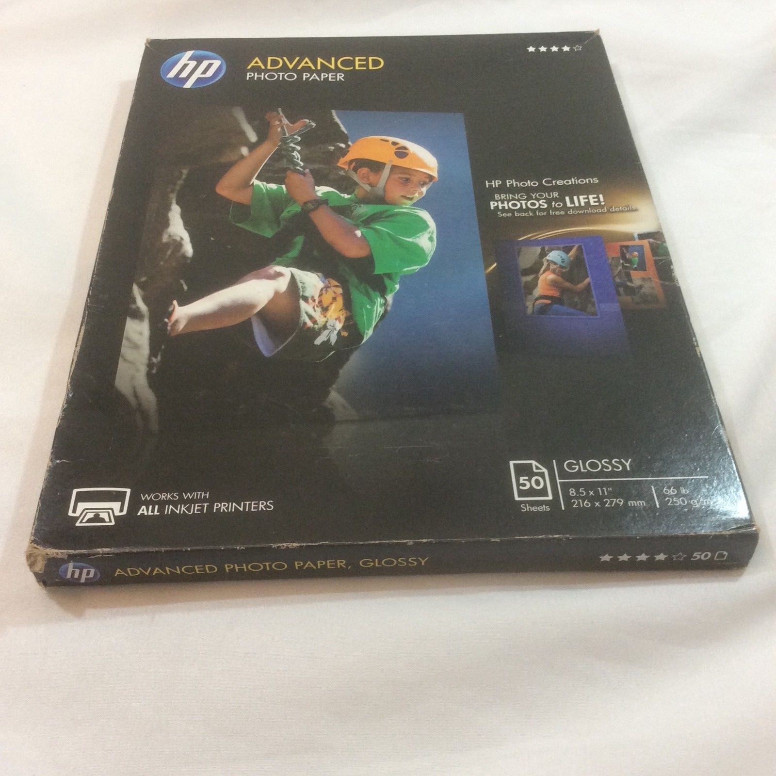 HP Advanced Photo Paper, Glossy, 8.5x11, 50 ct Q7853A Printer Paper