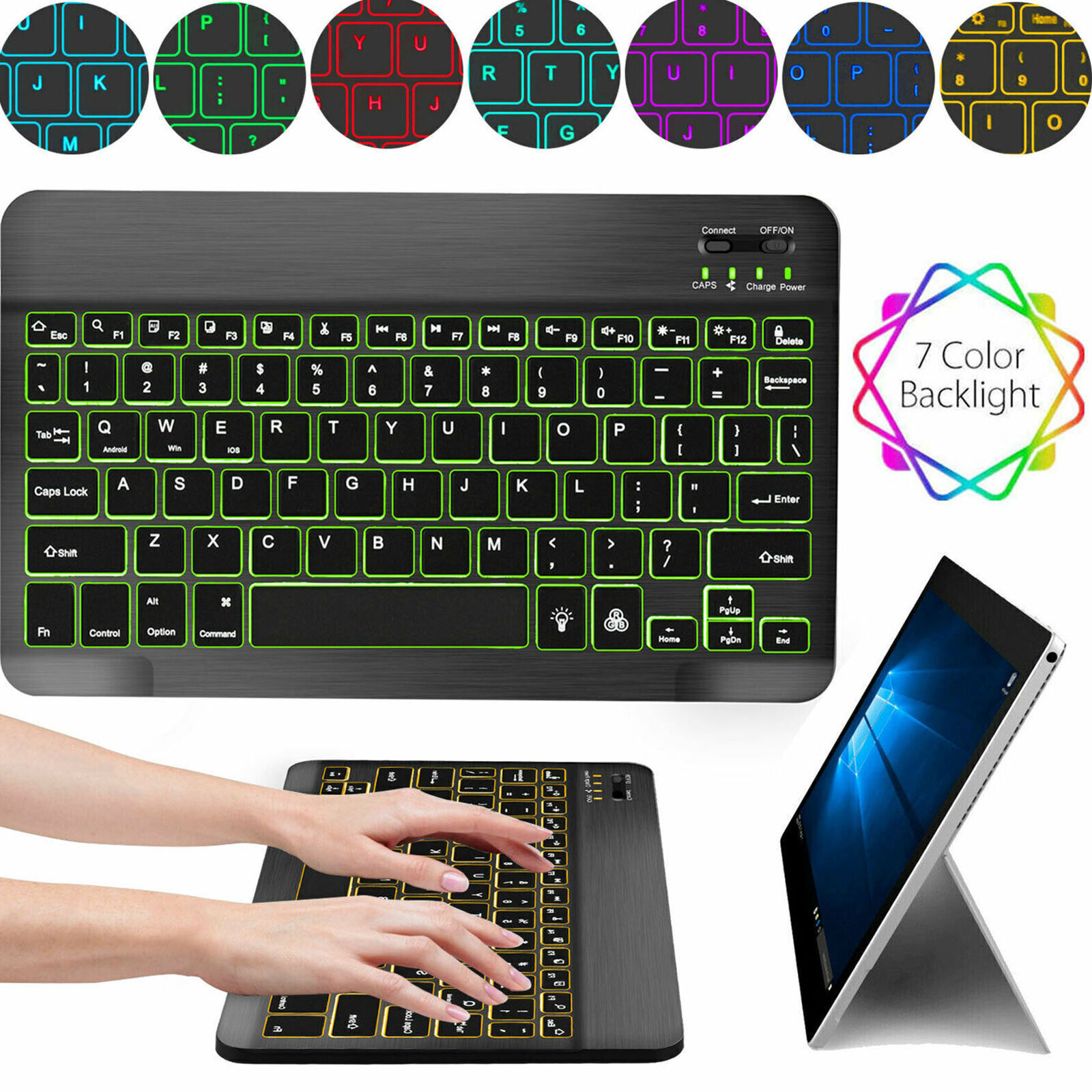 Wireless Bluetooth 3.0 Keyboard Slim Backlit For PC Windows Android