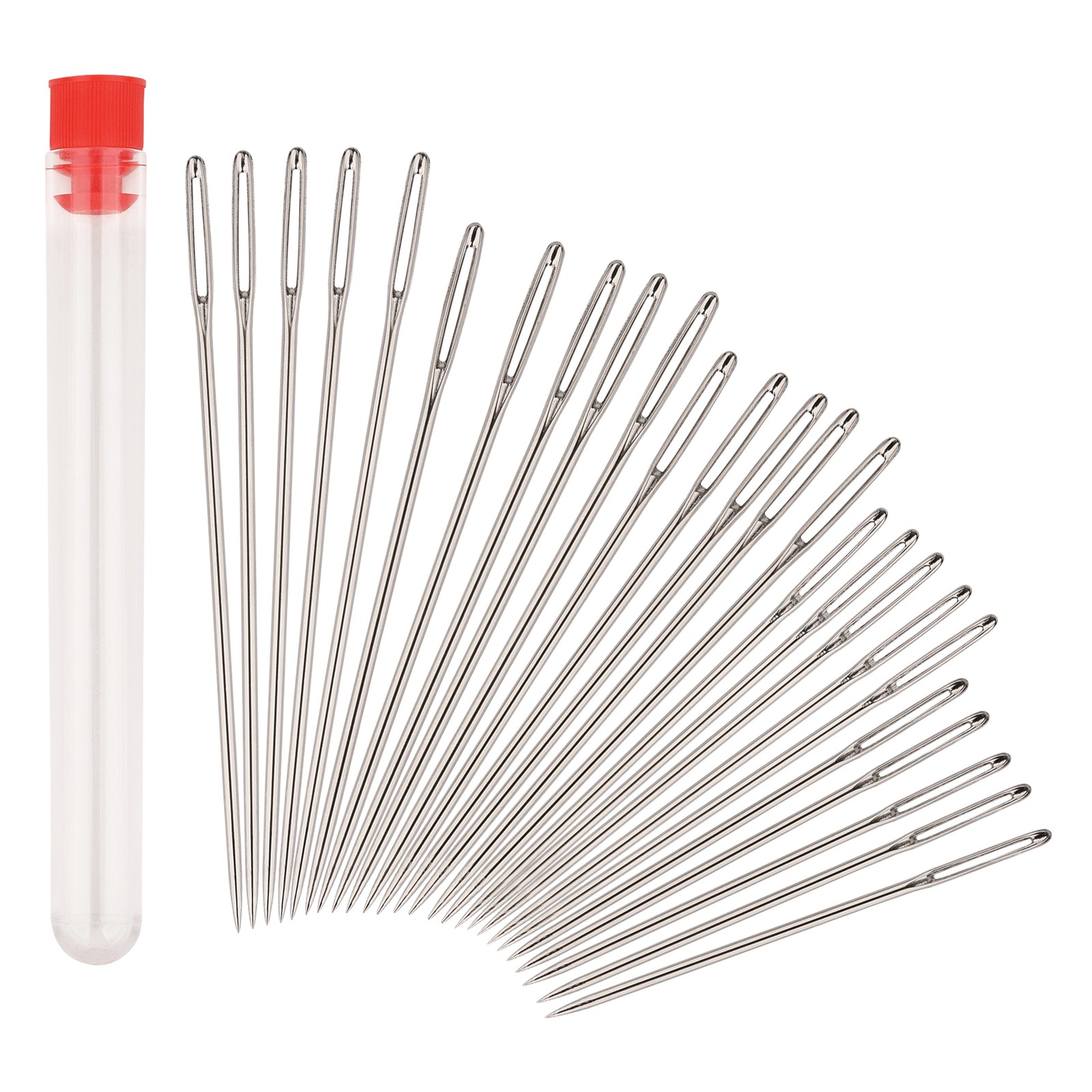 25 Stück Handnähnadeln Set Mit Tube Box, 6.0 cm 5.5 cm 5.1 cm 4.6 cm 4.1 cm