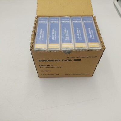 5 units lot TANDBERG DATA LTO Ultrium 4 Storage Media Tape Cartridge 433781