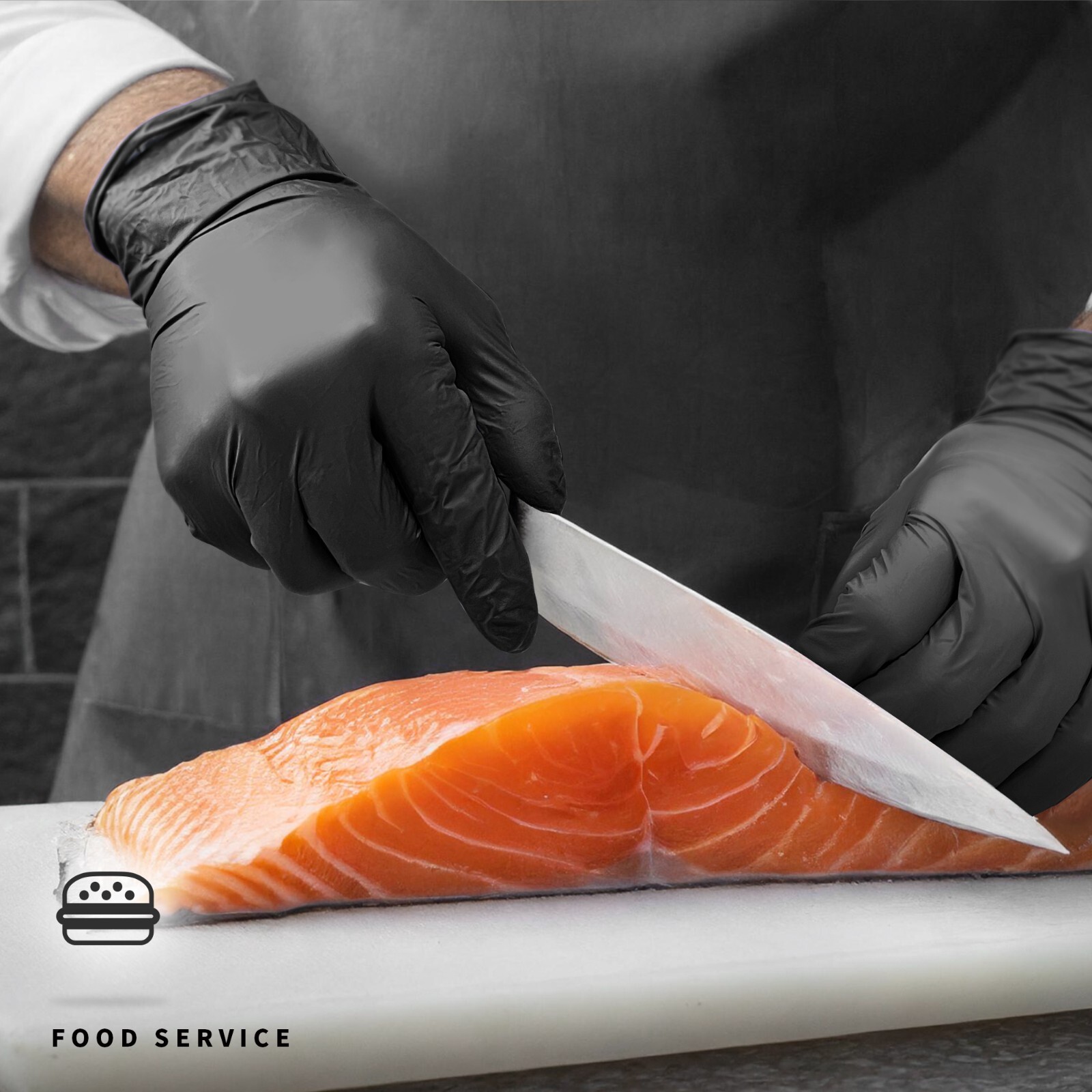 Disposable Nitrile Gloves 100 PCs 4.5 mil Black Powder-Free Food-Safe Exam Glove