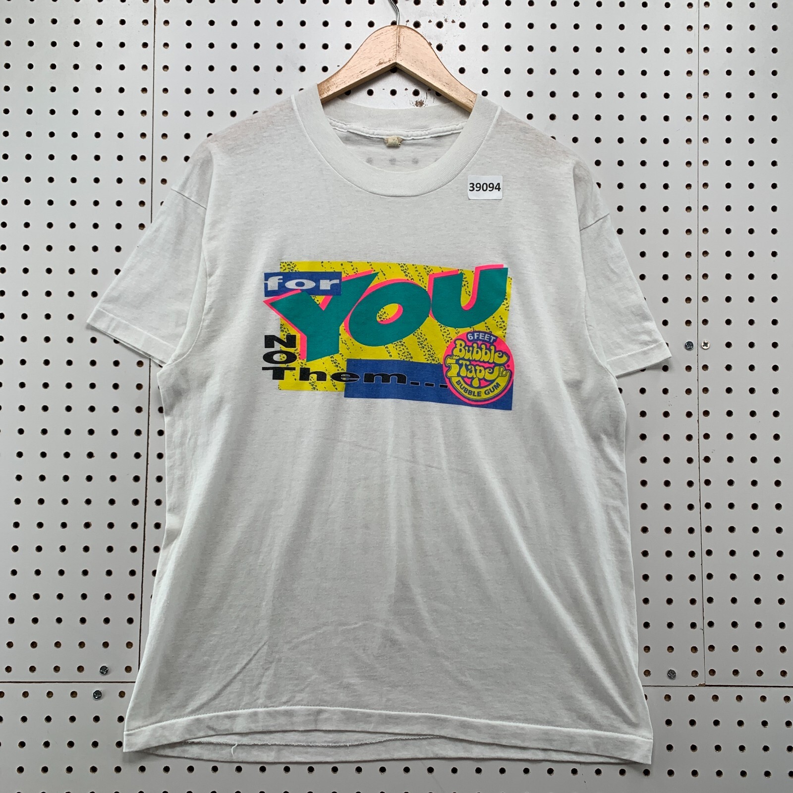 VTG 80s Bubble Tape Bubble Gum Shirt Mens Medium White