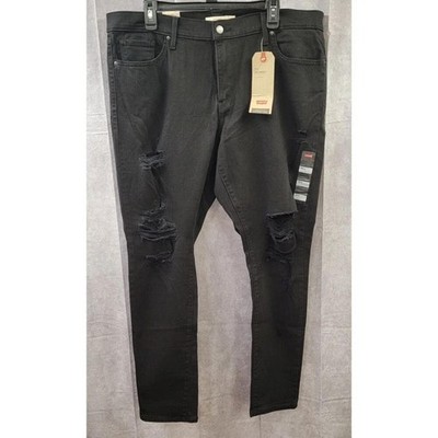 Levi’s 711 Skinny Jeans 18W Black Distressed Mid Rise Stretch NEW