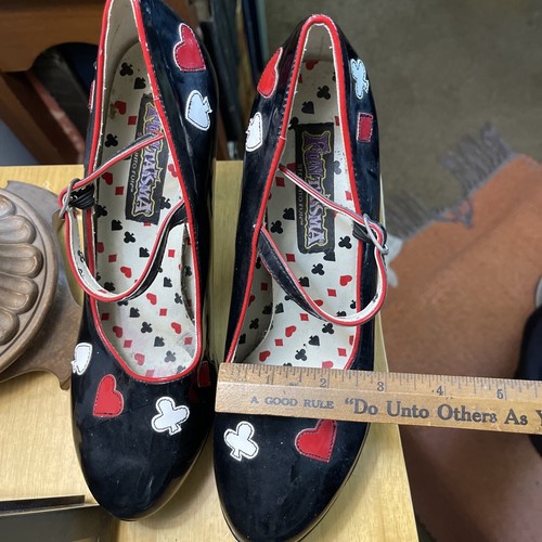 Pleaser Funtasma Contessa Alice in wonderland Court Shoes Dress Hearts Size 7