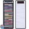 Sabary Pencil Parking Pocket Chart Pencil Dispenser Organizer Holder Nylon Fabric with Grommets and Magnetic Strip for Kids Teachers Classroom School Storage Supplies(Vivid)