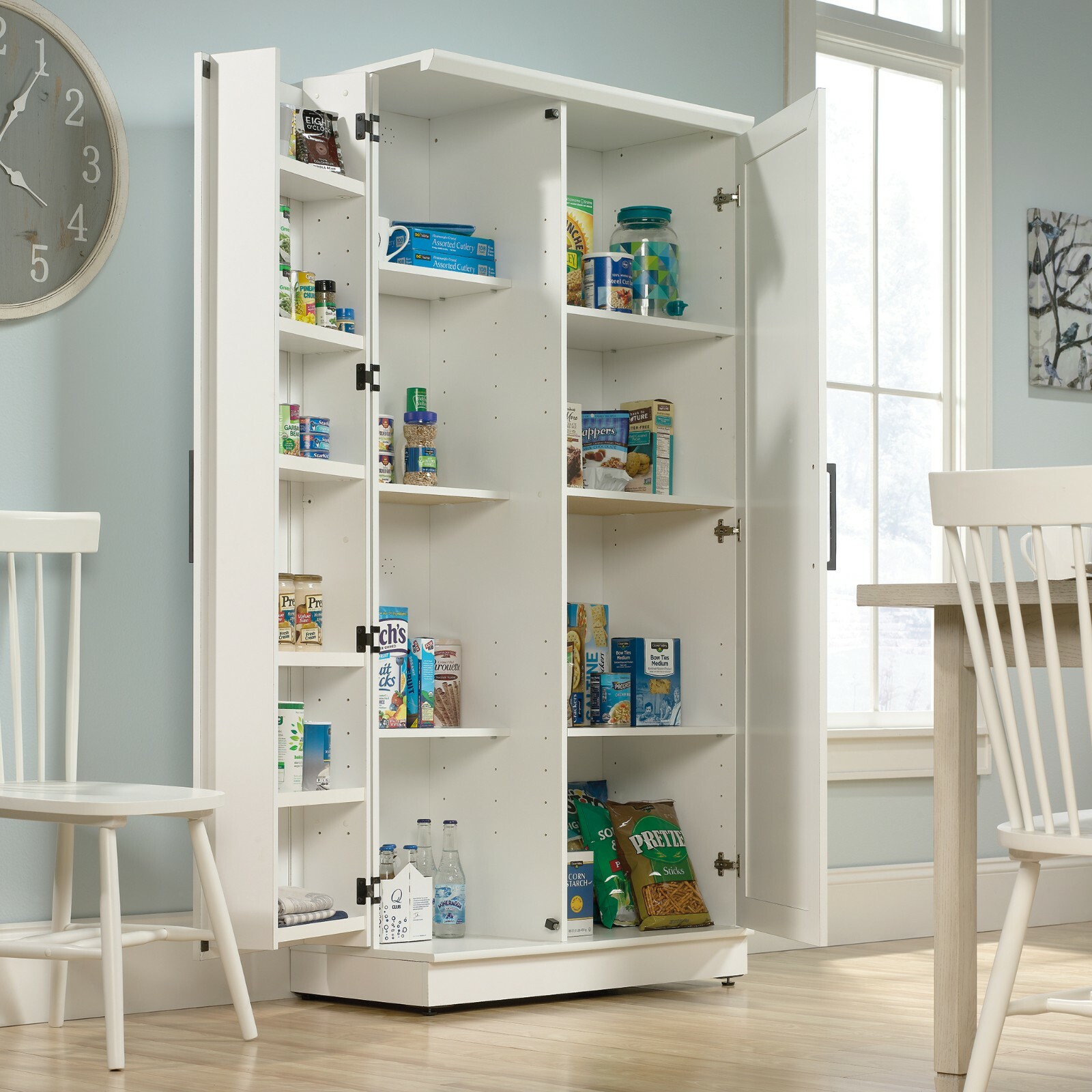 Tall Storage Kitchen Cabinet 2 Door Pantry Laundry Wooden ...