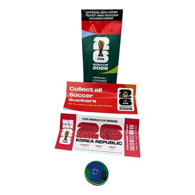 FIFA World Cup 2026 Korea Republic Souvenir Ticket & Soccer Sucker Charm