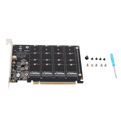M.2 NVME SSD To Pcie X16 Adapter 4 Port High Speed 4x32Gbps M.2 Pcie