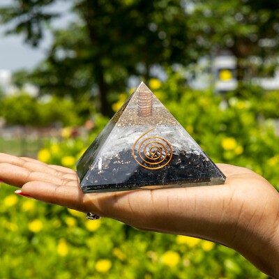 Protection~Selenite Shungite Orgone Pyramid Meditation,Healing Crystal,Feng Shui