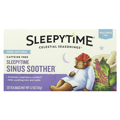 Wellness Tea, Sleepytime Sinus Soother, Caffeine Free, 20 Tea Bags, 1.2 oz (35