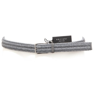 Pre-owned Orciani 3713s Cintura Uomo  Pelle E Tessuto Grigio Grey Belt Men
