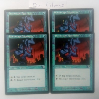 4x Stormscape Apprentice Invasion Human Wizard MTG Great Condition