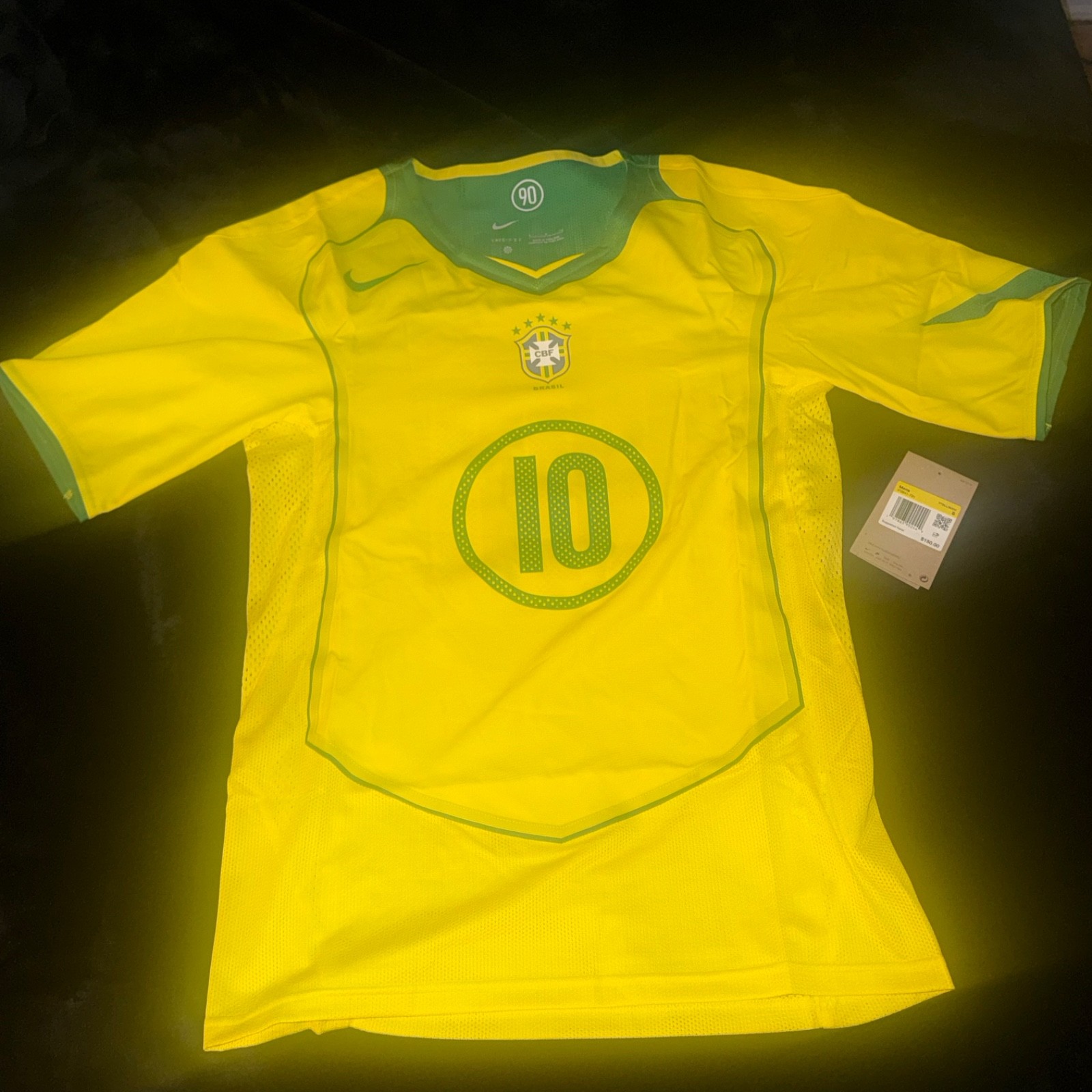ウェア NIKE Brazil Ronaldinho CBF 2004 TOTAL 90 Nike Total 90 Brazil Ronaldinho 2004 Reissue Jersey Opti