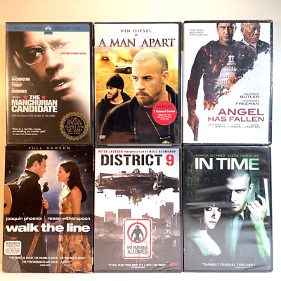 6 ASSORTED MOVIES (DVD Lot) Action Adventure Drama Sci-Fi Thriller Music - NEW