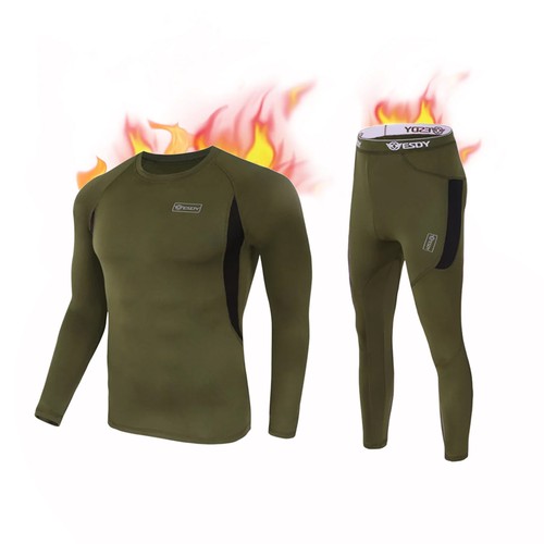 Men Full Set Thermal Long Johns Pants and Shirts Set Long Sleeve Warm Underwear