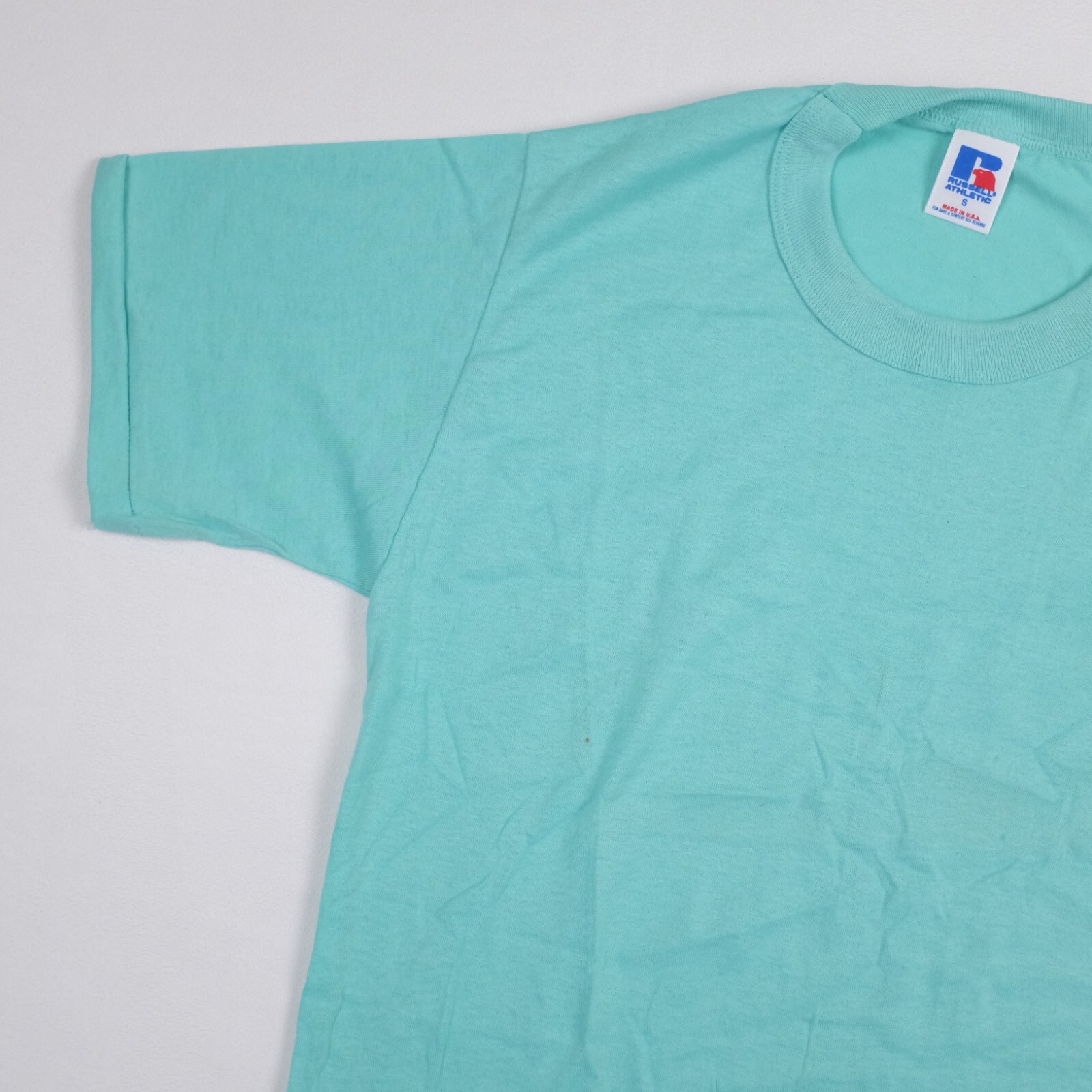 Vintage Russell Athletic Adult S Ice Green Basic T-Shirt - Lot of 2