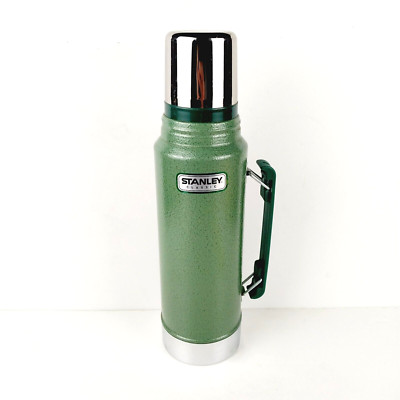 Vintage Aladdin Stanley Classic Thermos Green 1-Qt w/ Pour Thru Stopper USA Made