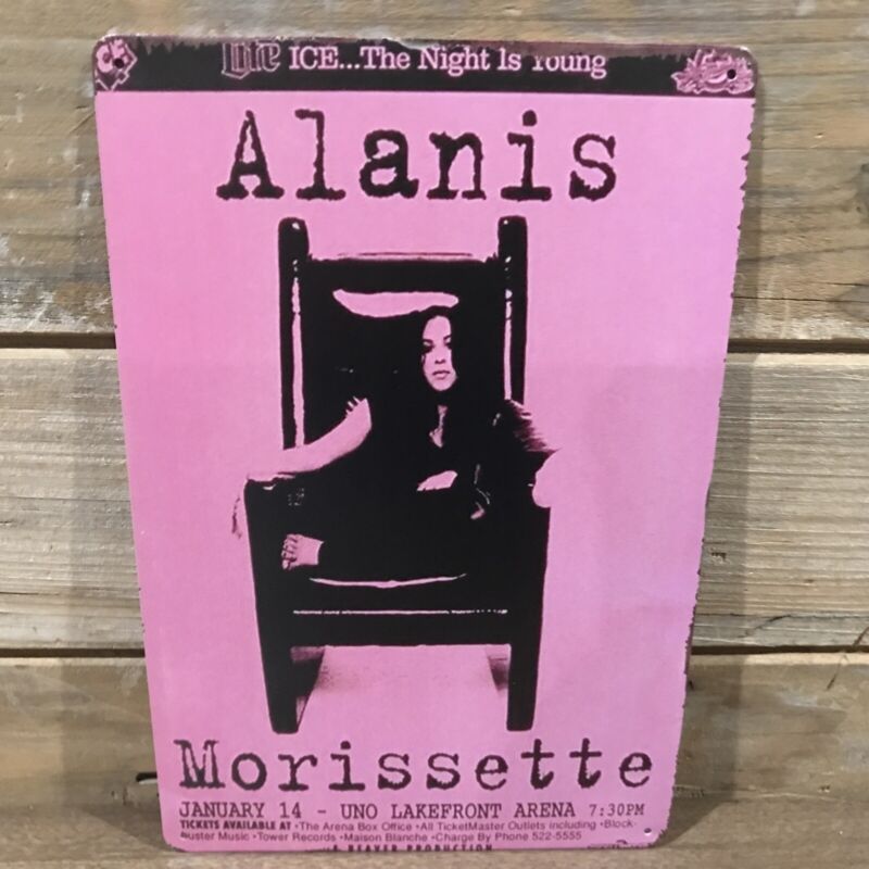 Alanis Morissette UNO Area 96 Jagged Tour Repro Tin Metal sign 8"X12" Man-Cave 
