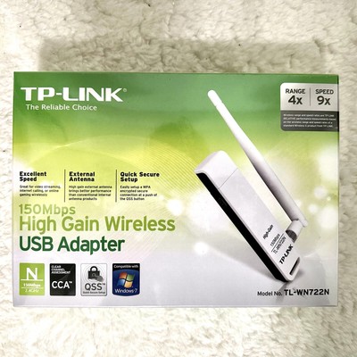 TP-LINK 150 mbps High Gain Wireless USB Adapter Model TL-WN722N NIB