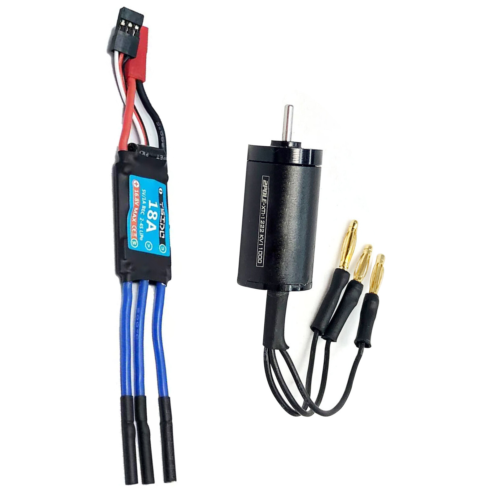 18A Waterproof 1000KV 2 Poles Brushless Motor ESC Kits For 1