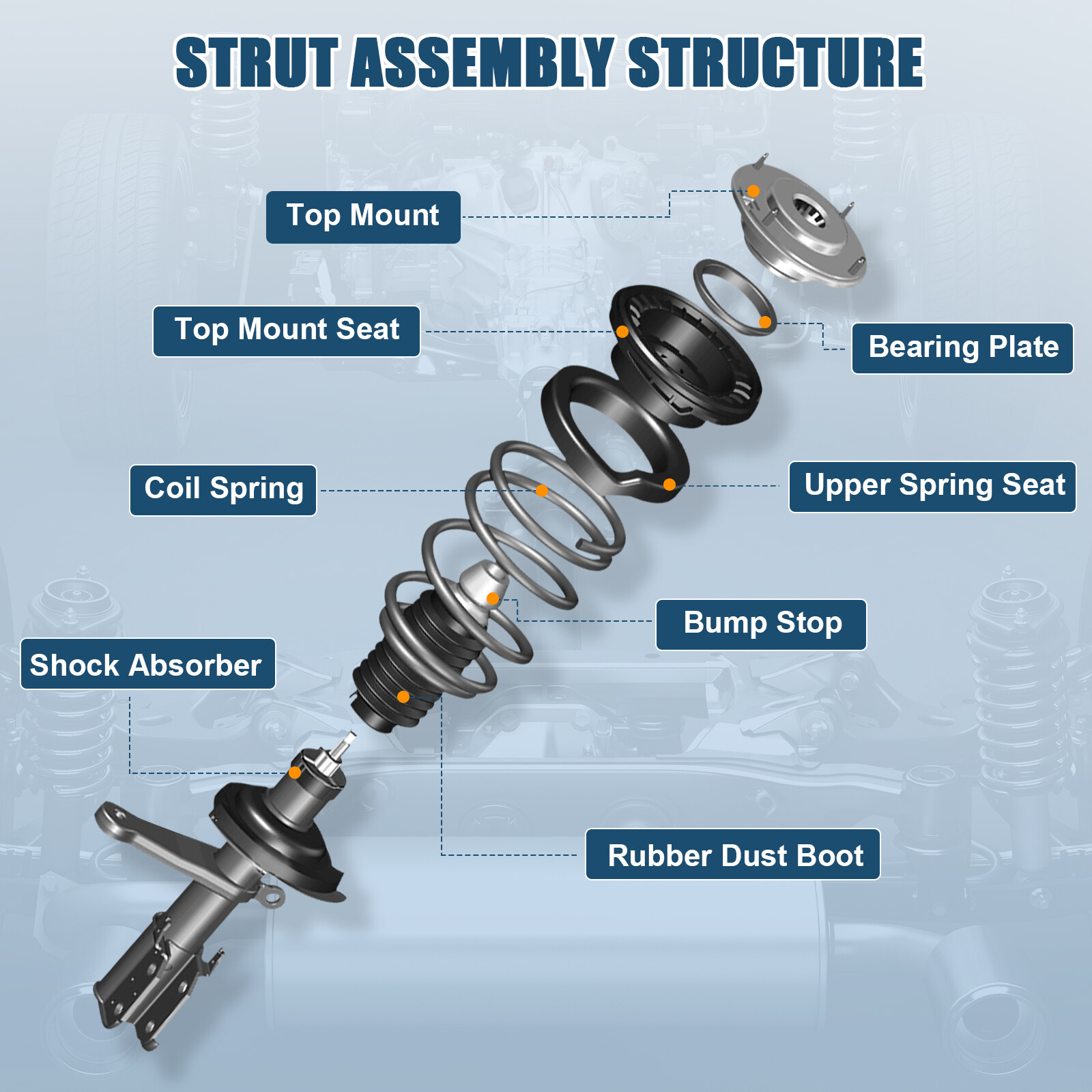 Fits 2013 Ford Escape Front Complete Shocks / Struts Coil