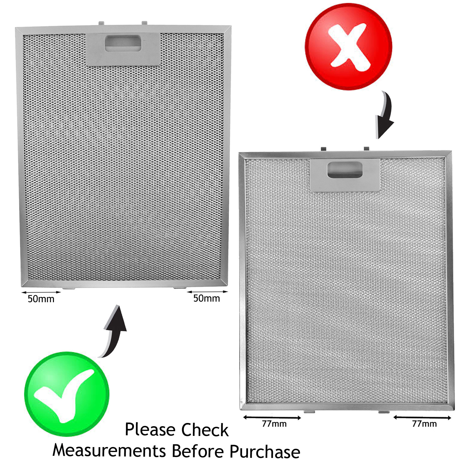 UNIVERSAL Cooker Hood Metal Mesh Filter Kitchen Extractor Vent Fan 320