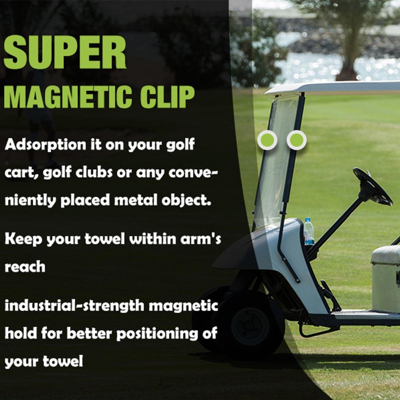 Magnetic Golf Towel Clip, Sticks to club or cart , Men's Golf Equipment
