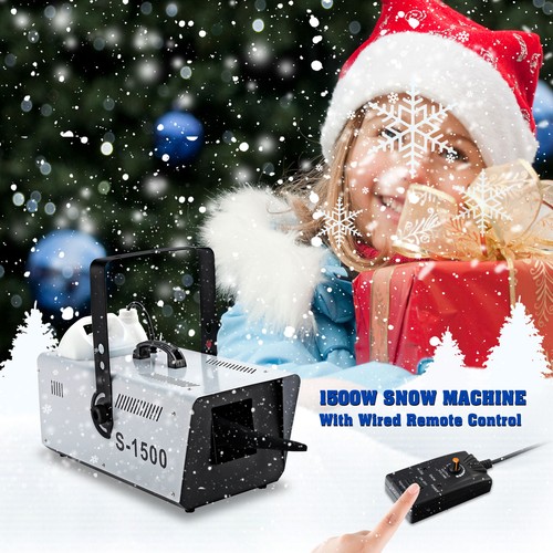 1500W Snow Machine Stage Snowflake Maker Fake Snow Christmas Party Decor +Remote