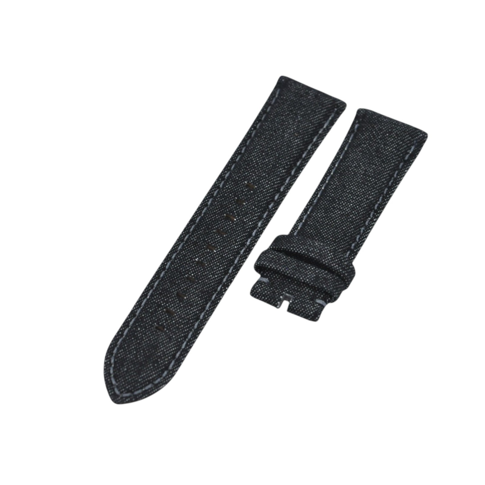 BQ2308SET Denim Fabric 22mm Black Leather Watch Strap For Fossil