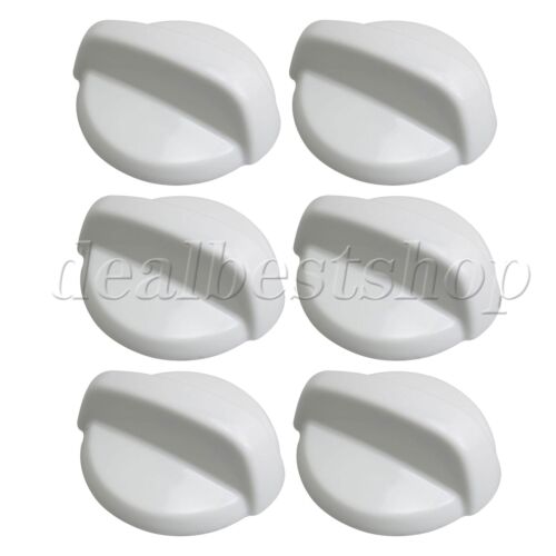 6x White Burner Control Knobs Replacement for Hotpoint