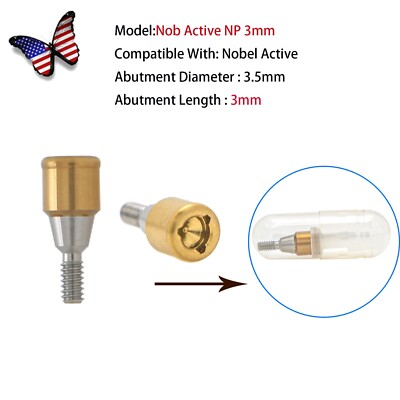 US Implant Nobel Biocare NP-NA353 Abutment 3.0mm, 5 Grade Titanium, Compatible