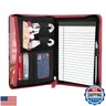 Konper Junior Padfolio Portfolio with 5 x 8 Writing Pad, A5 Business Portfolio Binder Folder Organizer Multi-Function Combination Case for Men Women, Red.