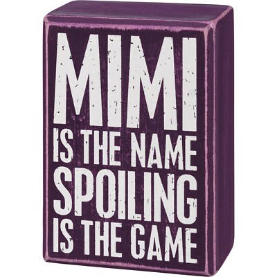 Box Sign And Sock Set Mimi is the Name Spoiling is the Game 457035