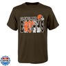 NFL Kids Youth Boys 4-18 Officially Licensed Team Color Game Day Touchdown Primary Logo Short Sleeve T-Shirt - Cleveland Browns - Small