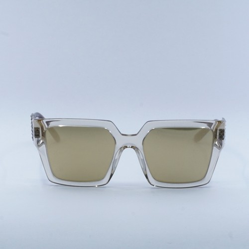 Pre-owned Dolce & Gabbana Dg4446b 343203 Transparent Camel/clear Mirror Real Yellow Gol... In Clear Mirror Real Yellow Gold